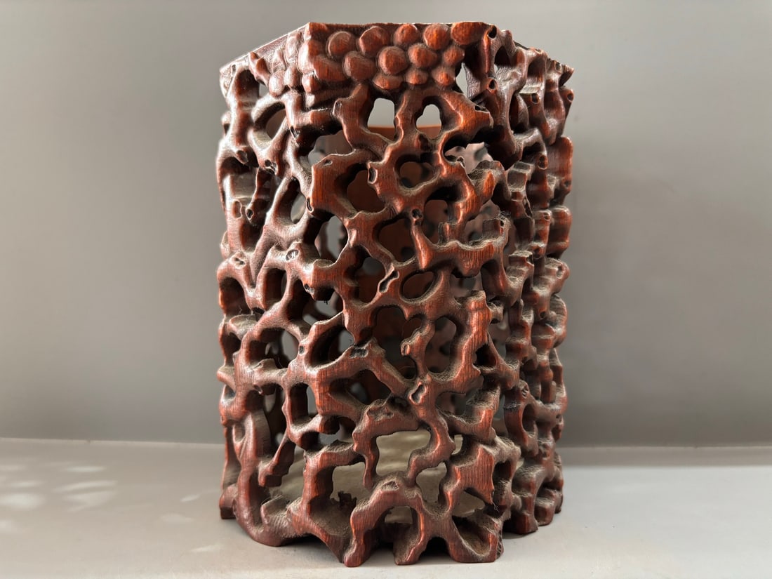 Openwork Bamboo Brush Pot - 2