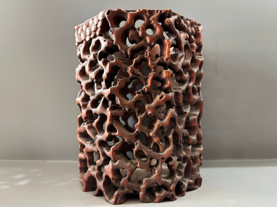 Openwork Bamboo Brush Pot - 3