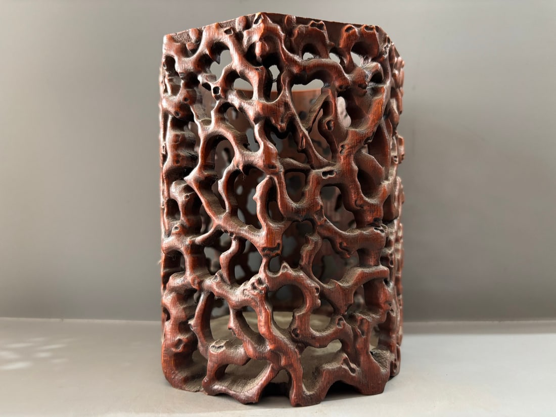Openwork Bamboo Brush Pot - 6