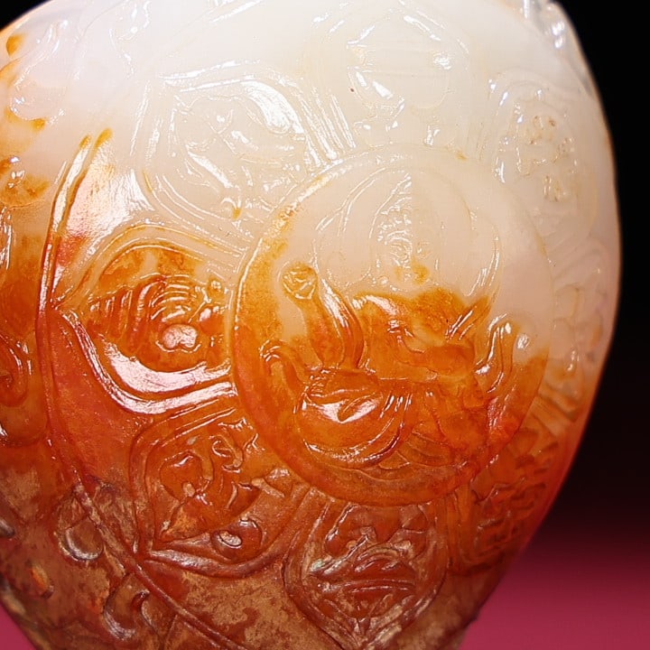 Old Hetian Jade Conch Buddha Statue - 4