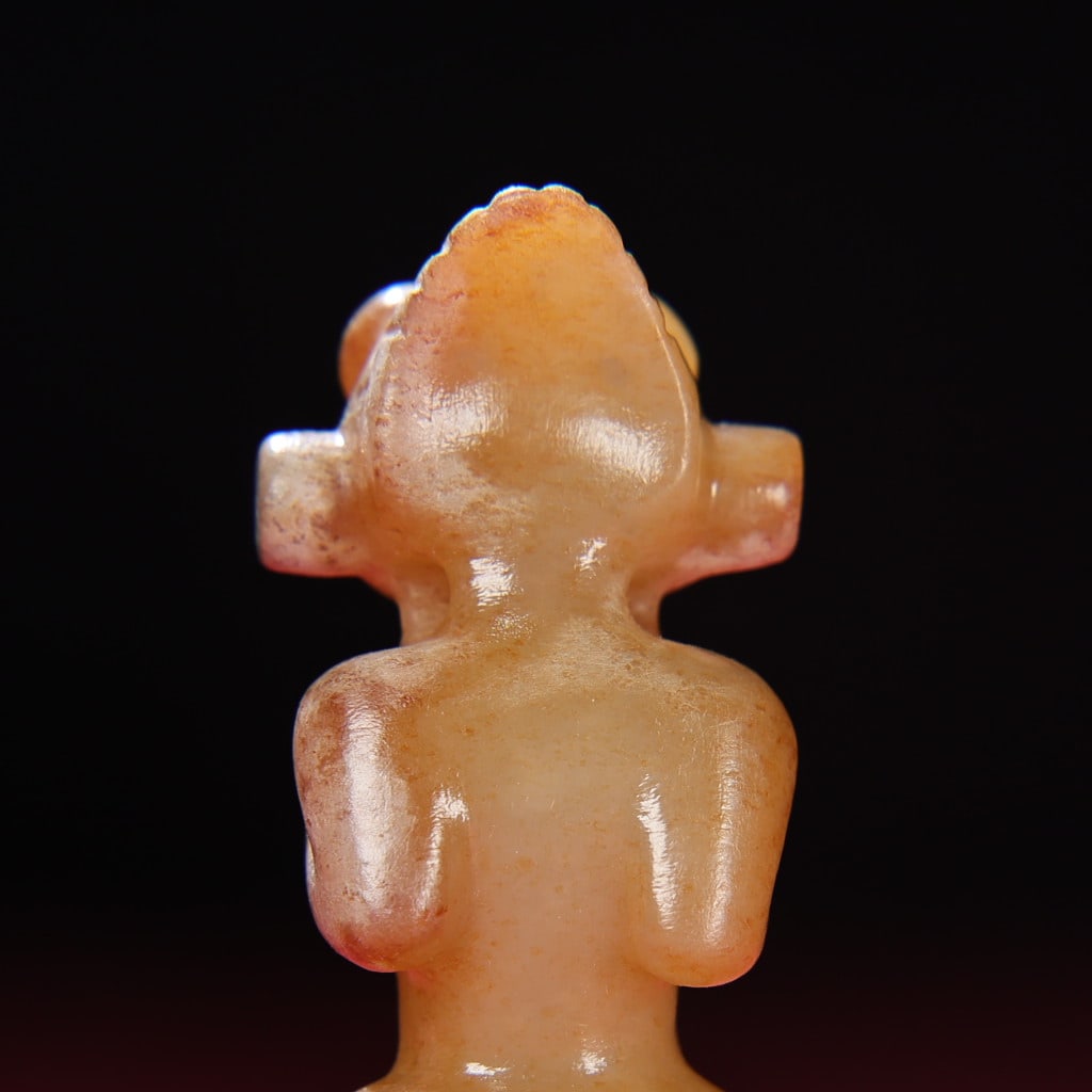 Old Hetian Jade Mythological Figure Pendant - 2