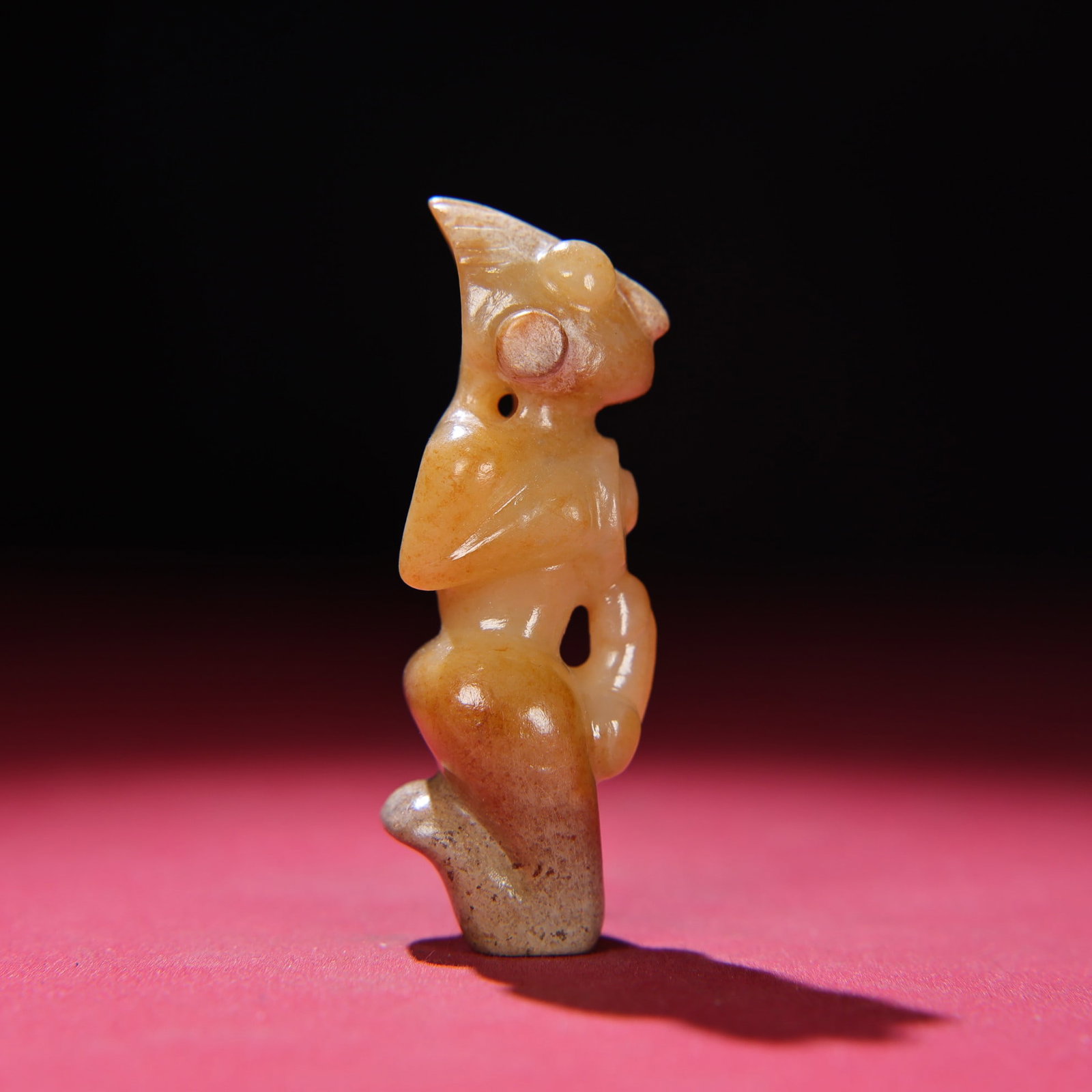 Old Hetian Jade Mythological Figure Pendant - 5
