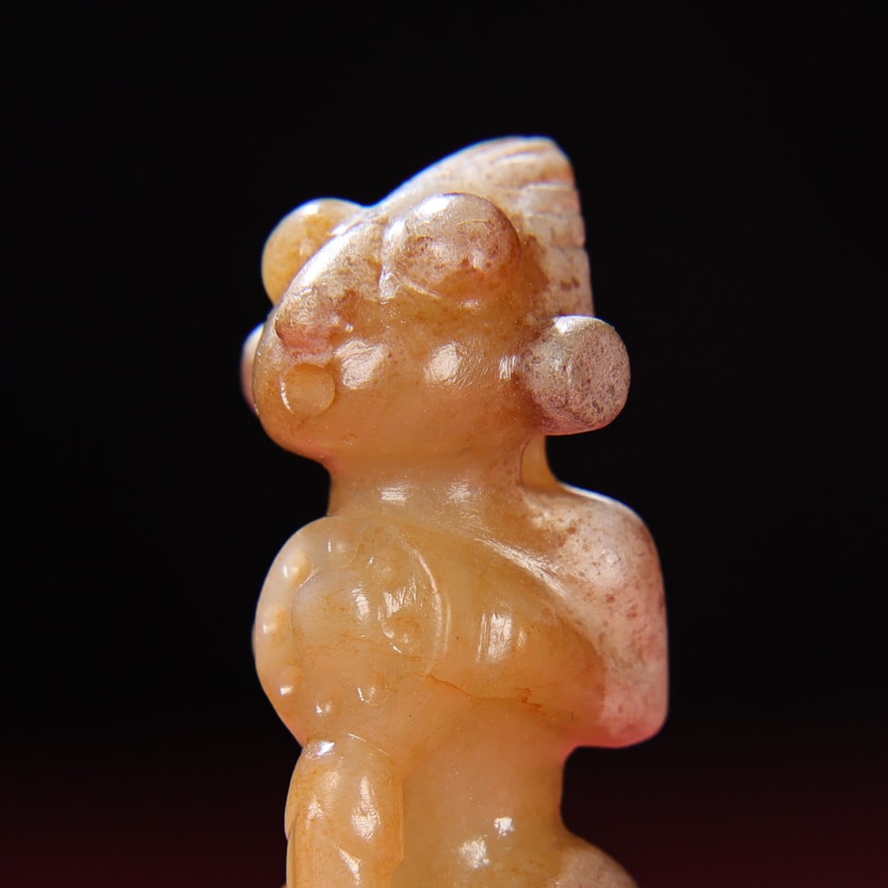 Old Hetian Jade Mythological Figure Pendant - 6