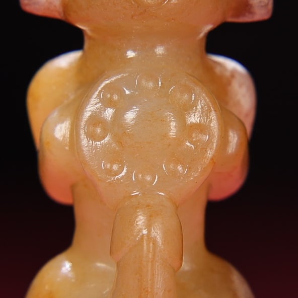 Old Hetian Jade Mythological Figure Pendant - 7