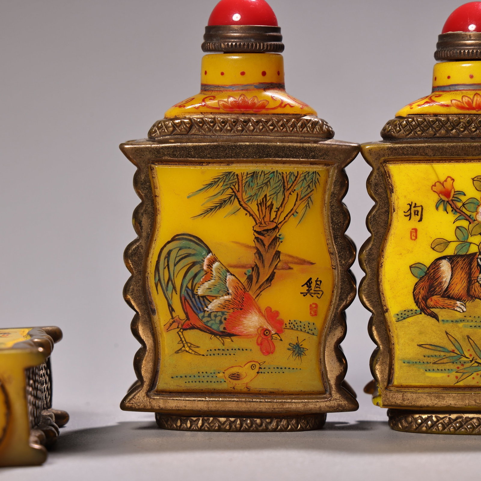 A Set Peking Glass Twelve Zodiac Snuff Bottle - 11