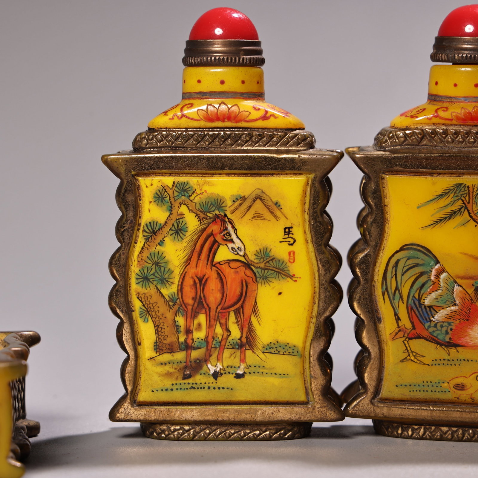 A Set Peking Glass Twelve Zodiac Snuff Bottle - 13