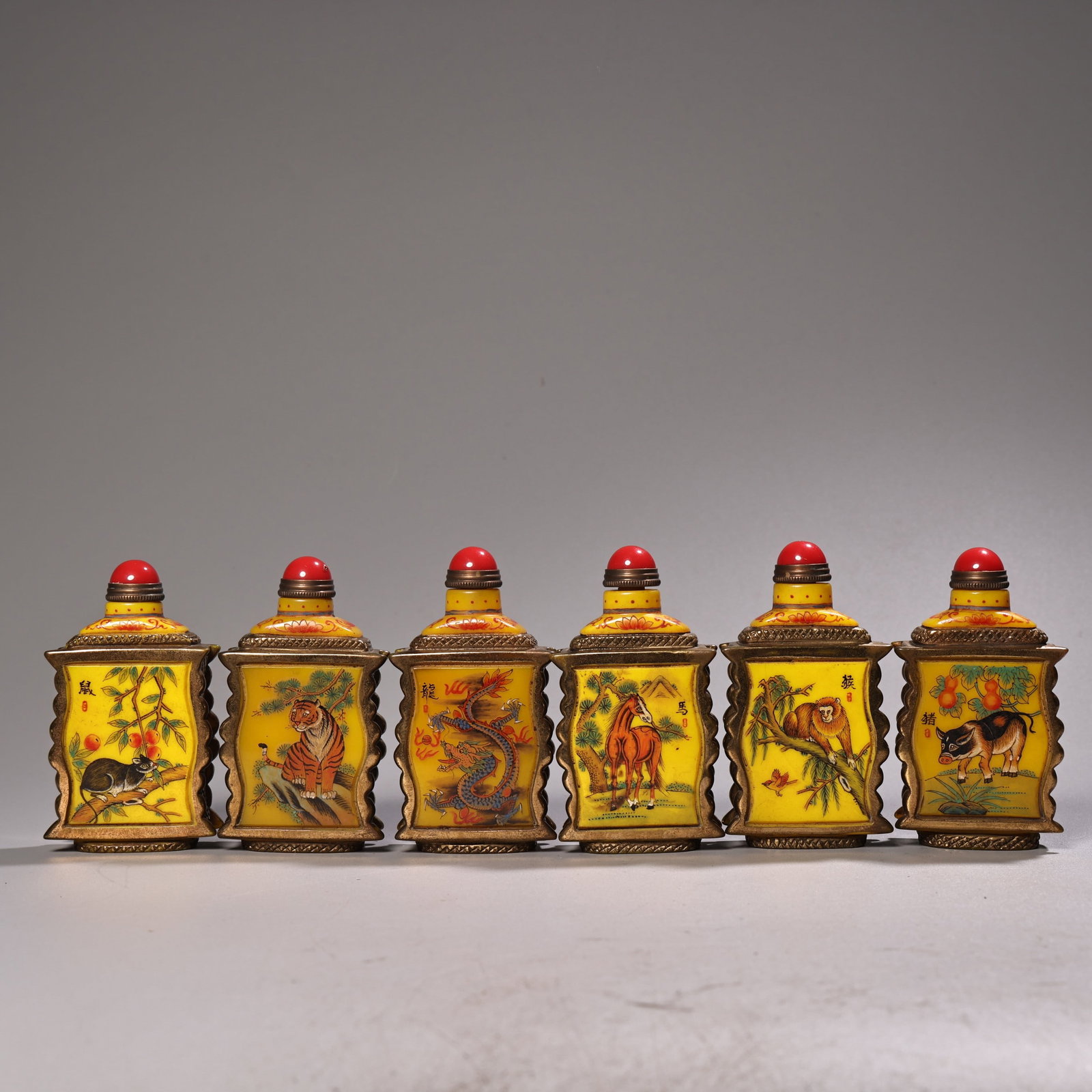 A Set Peking Glass Twelve Zodiac Snuff Bottle - 2