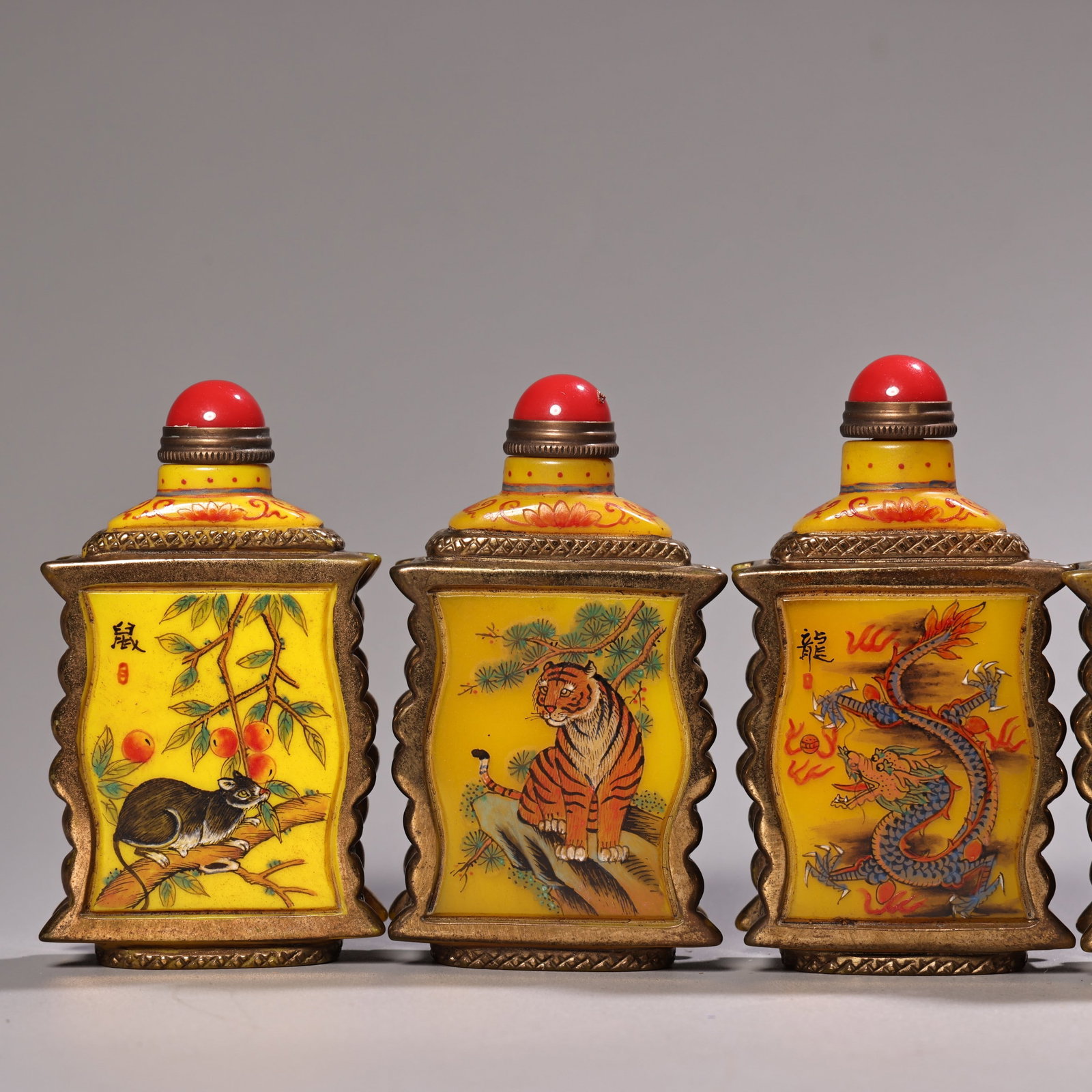 A Set Peking Glass Twelve Zodiac Snuff Bottle - 3
