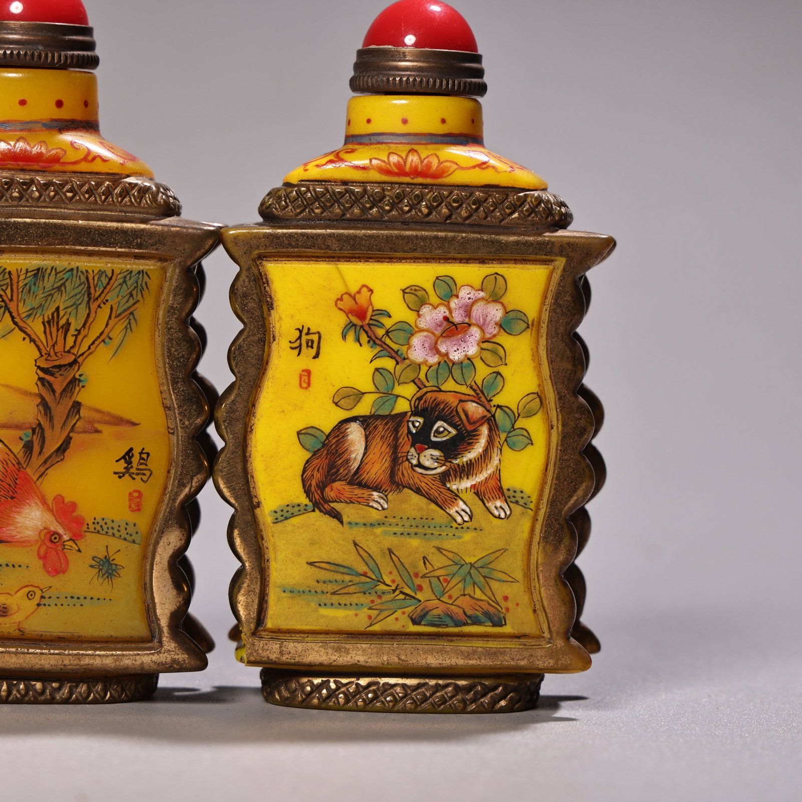 A Set Peking Glass Twelve Zodiac Snuff Bottle - 8