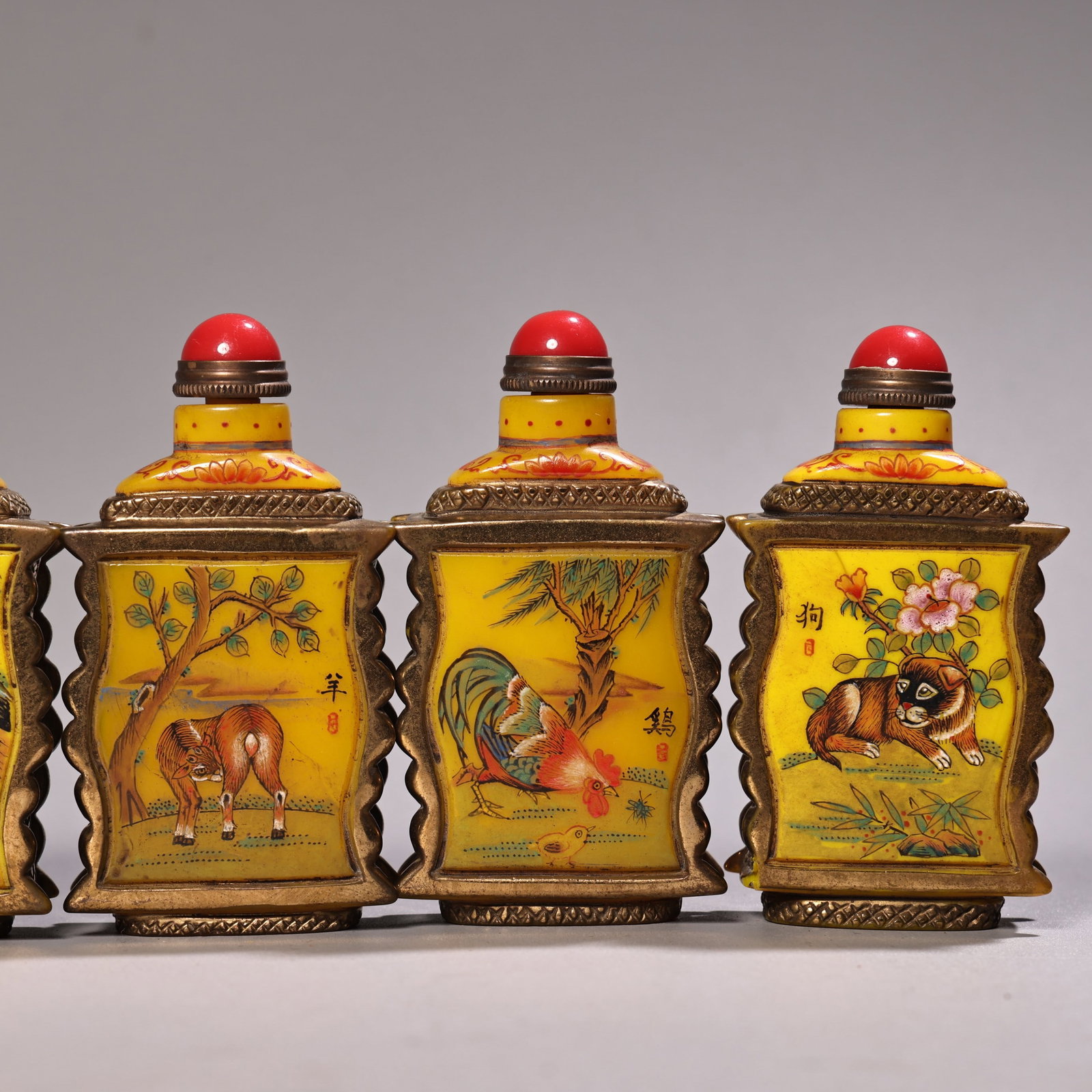 A Set Peking Glass Twelve Zodiac Snuff Bottle - 9