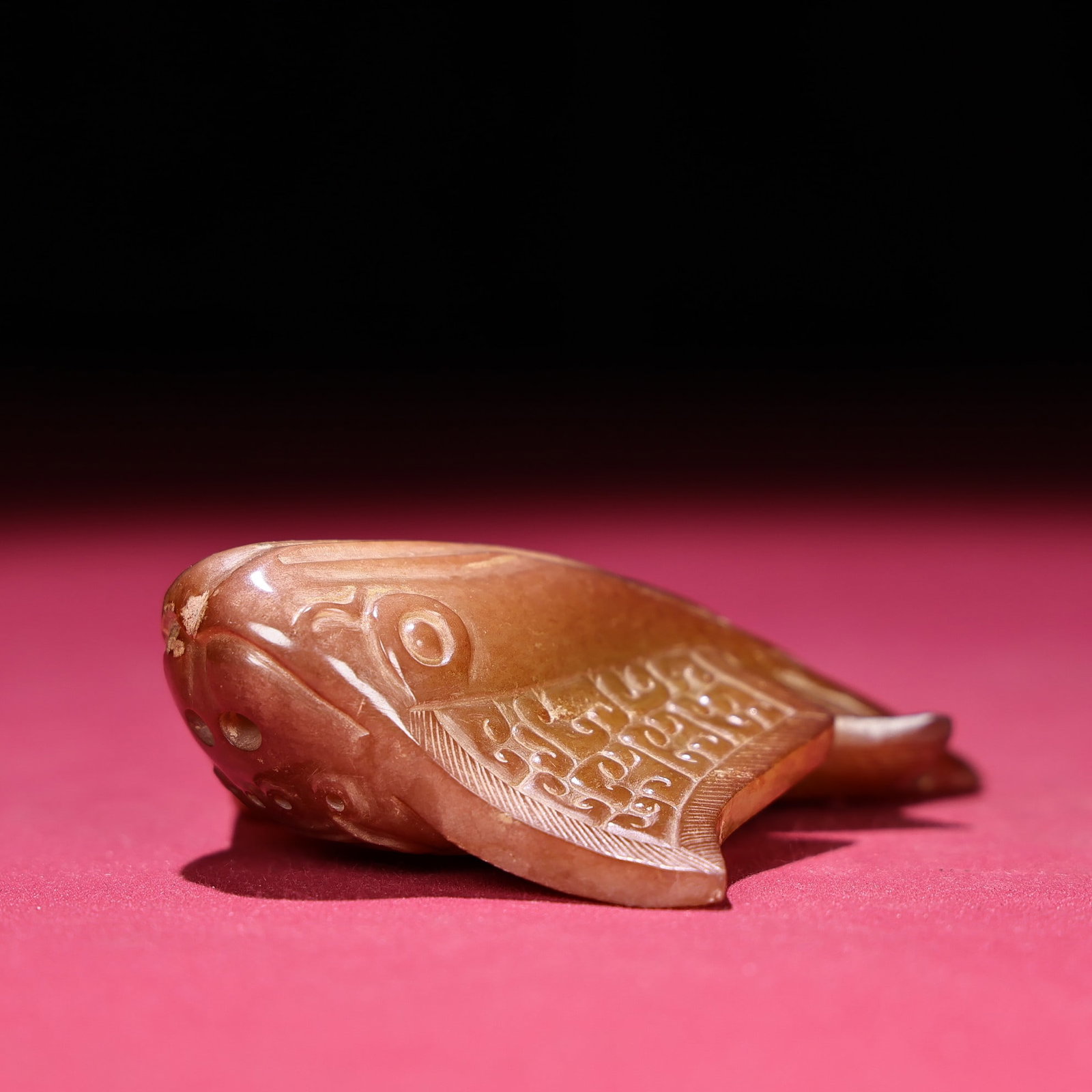 Vintage Hetian Jade Pendant - Fish - 7