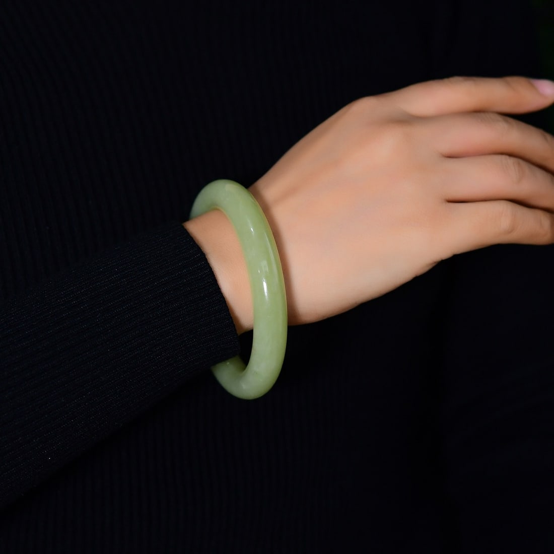 Inside Diameter 60.3mm Hetian Jade Bracelet - 6
