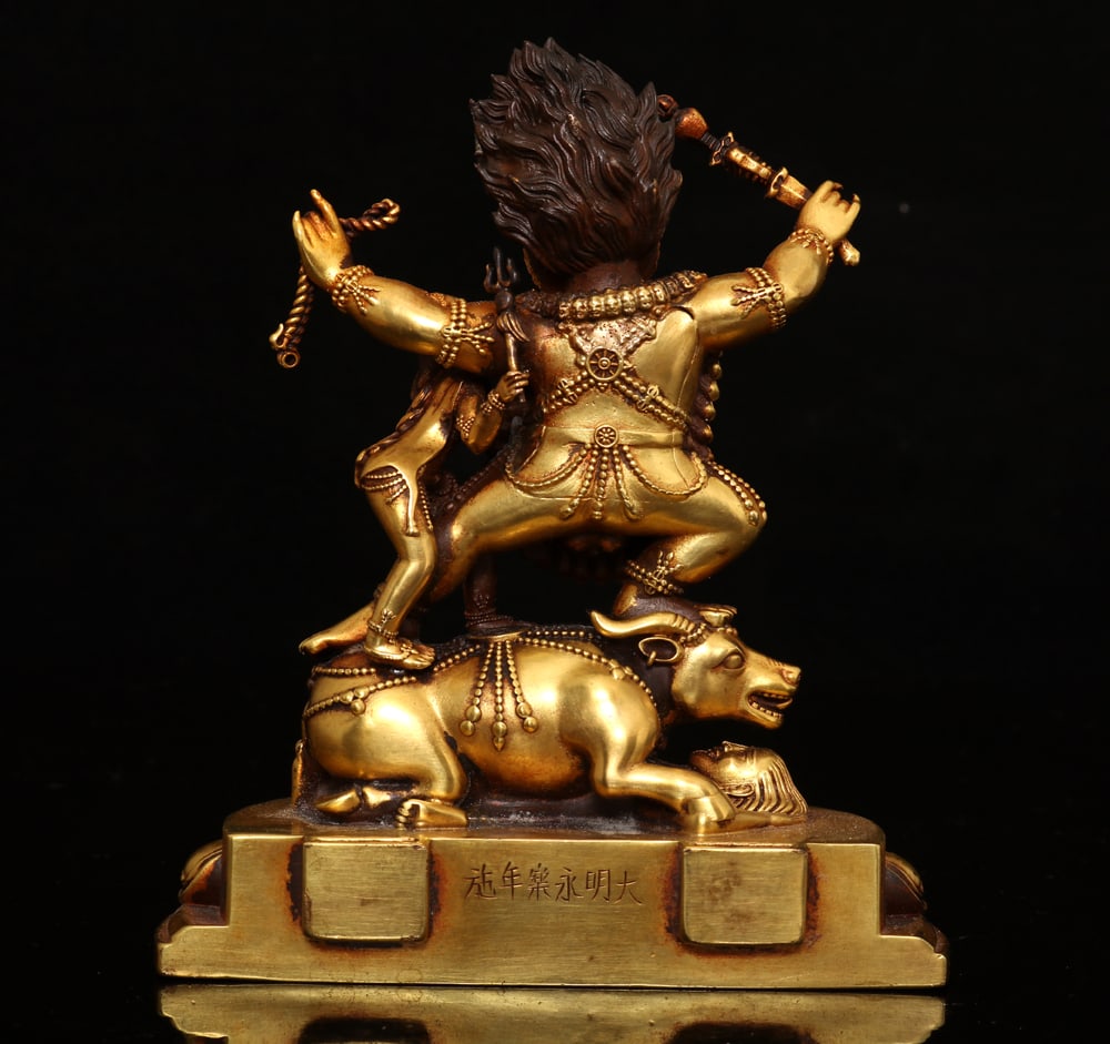 Old Gilt Gold Bronze Buddha Statue - 4