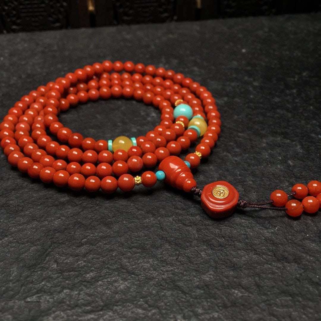 Hand knitting Nanhong Agate Hand Chain (1 of 6)