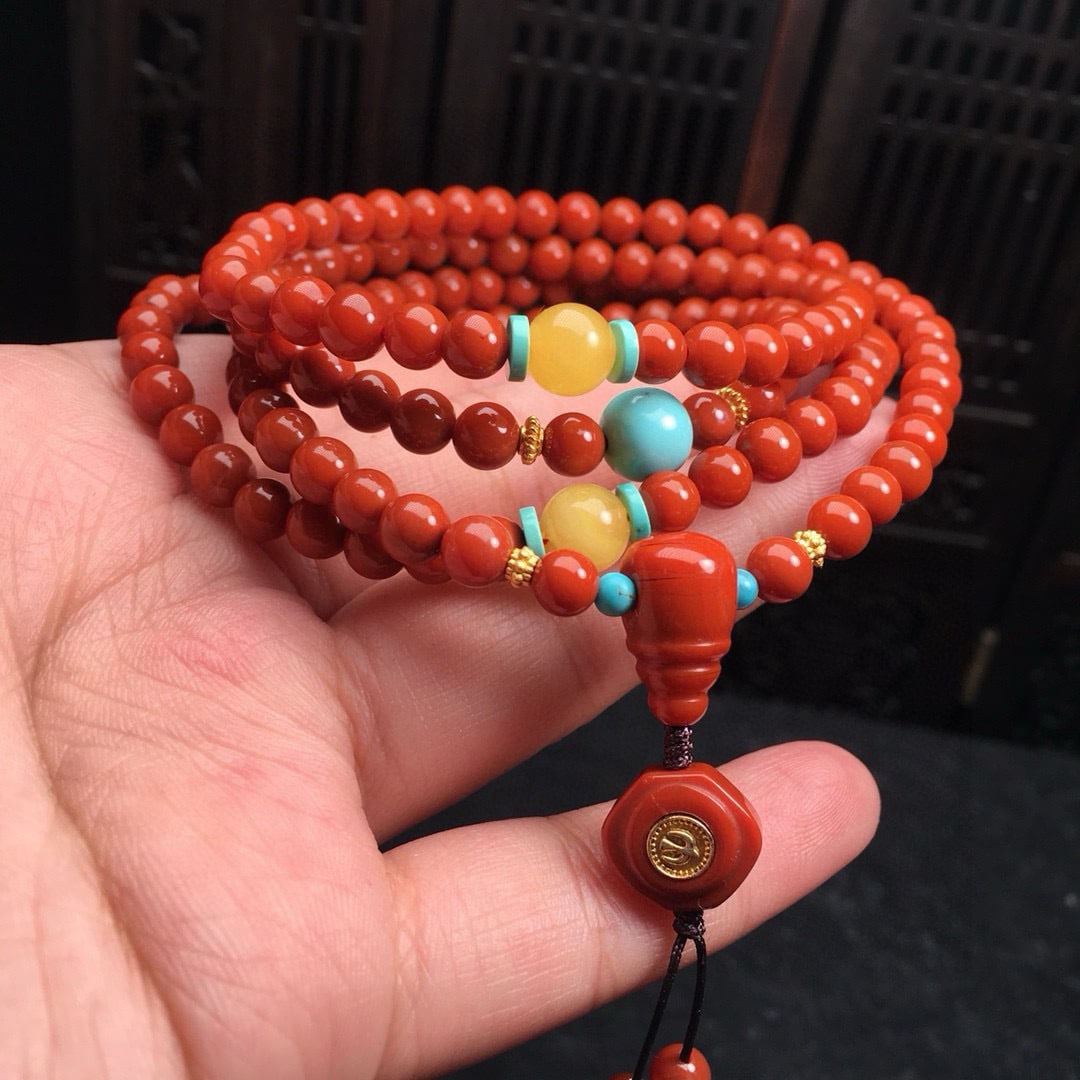 Hand knitting Nanhong Agate Hand Chain - 2