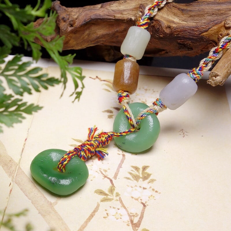 Hand knitting Hetian Jade Necklace - 2