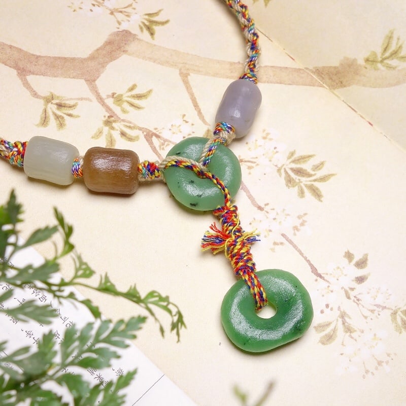Hand knitting Hetian Jade Necklace - 6