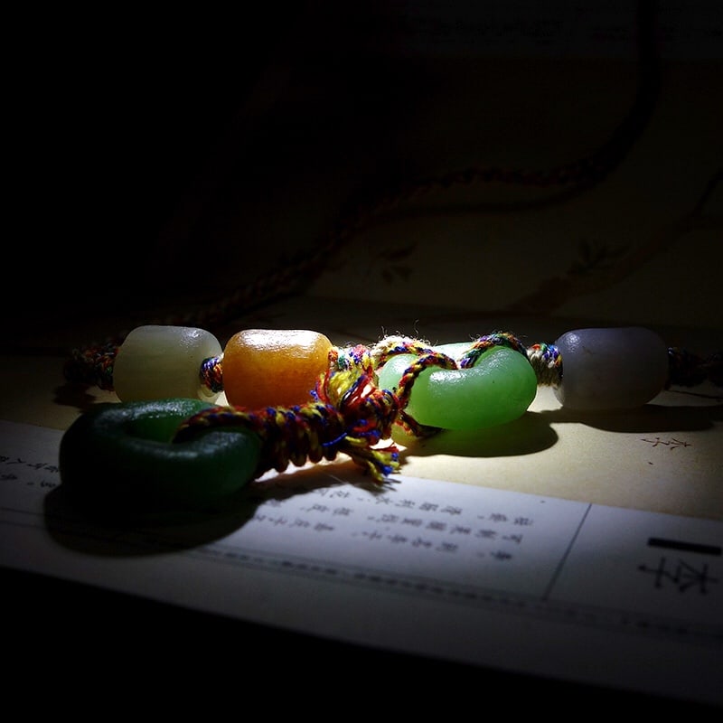 Hand knitting Hetian Jade Necklace - 8