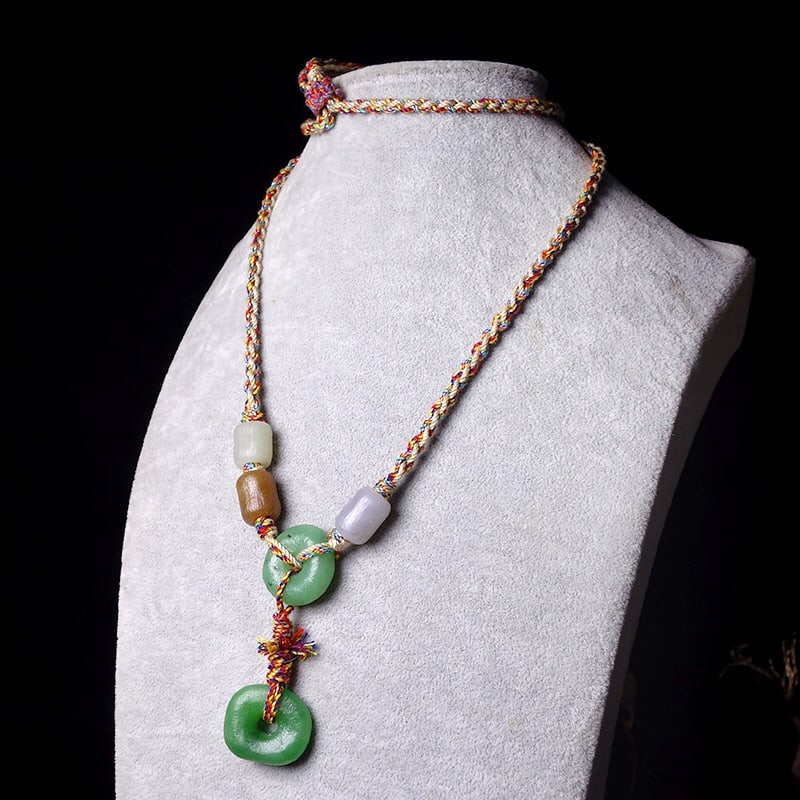 Hand knitting Hetian Jade Necklace - 9