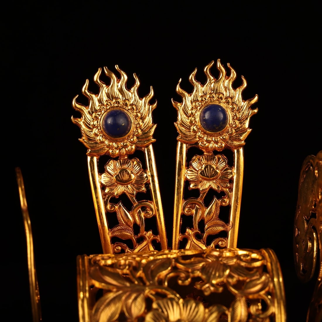 Vintage Gilt Gold Bronze Hairpin Statue - 6