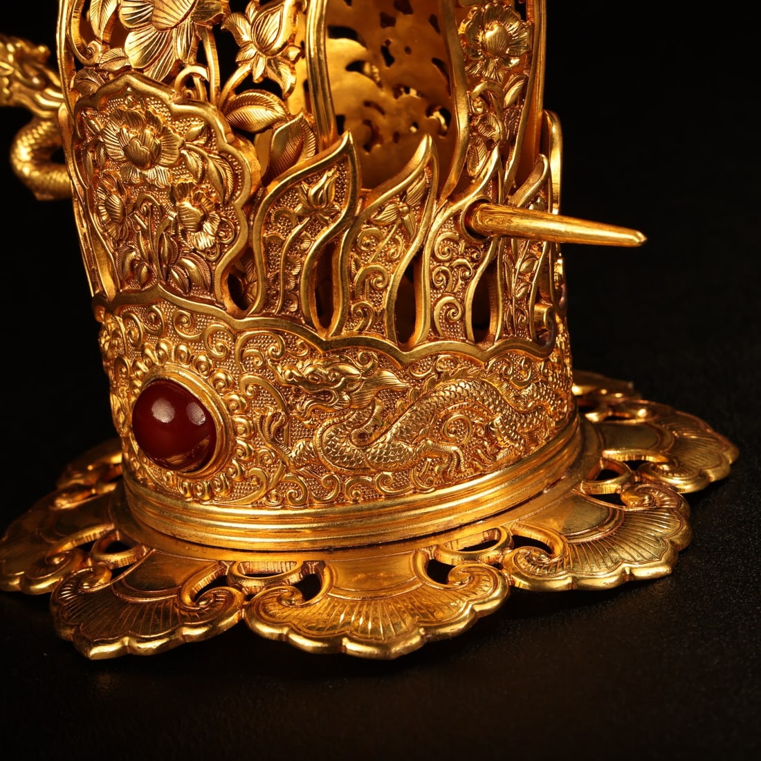 Vintage Gilt Gold Bronze Hairpin Statue - 8
