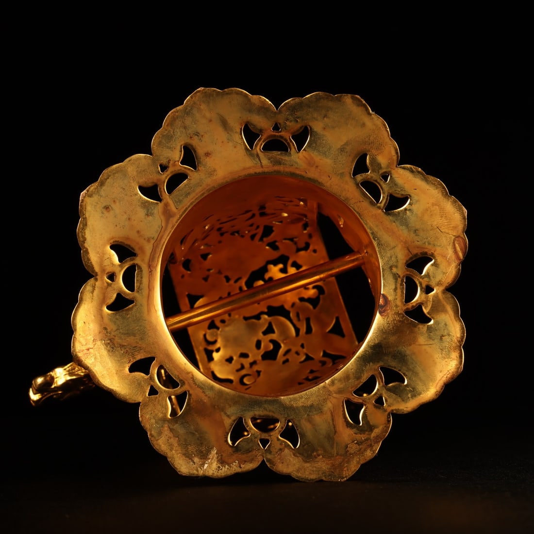 Vintage Gilt Gold Bronze Hairpin Statue - 9