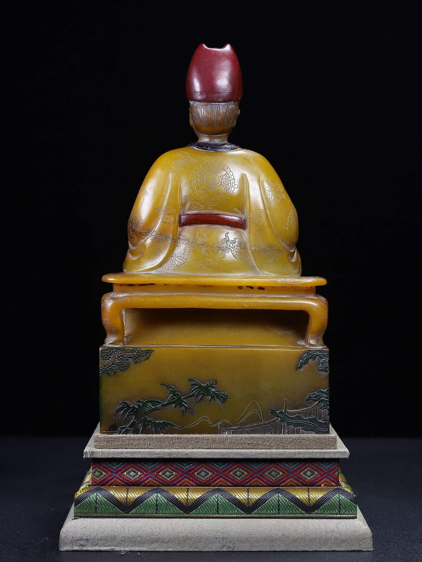 Vintage Shoushan Stone Hand-Carved Seal w Emperor - 2