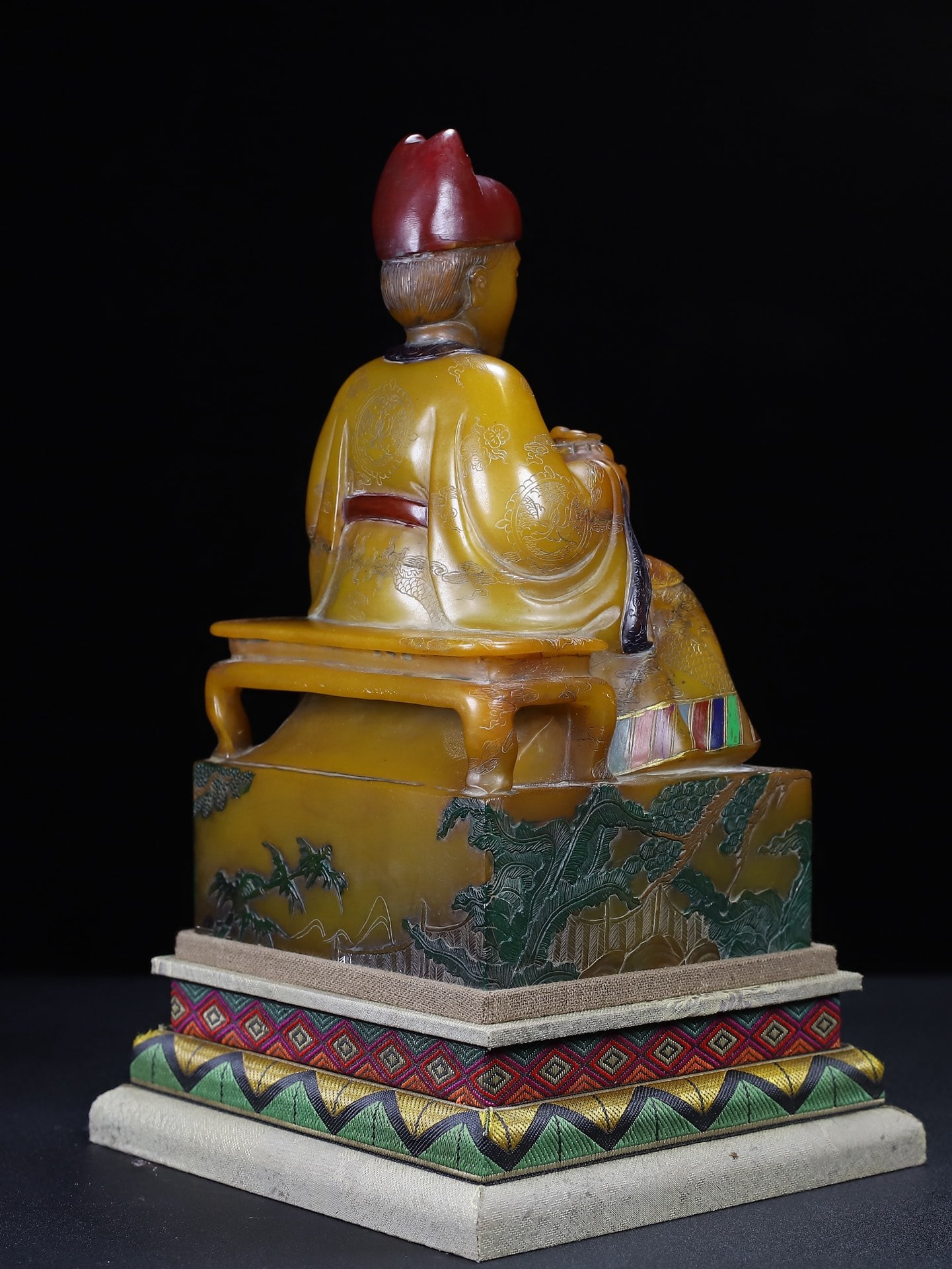 Vintage Shoushan Stone Hand-Carved Seal w Emperor - 5