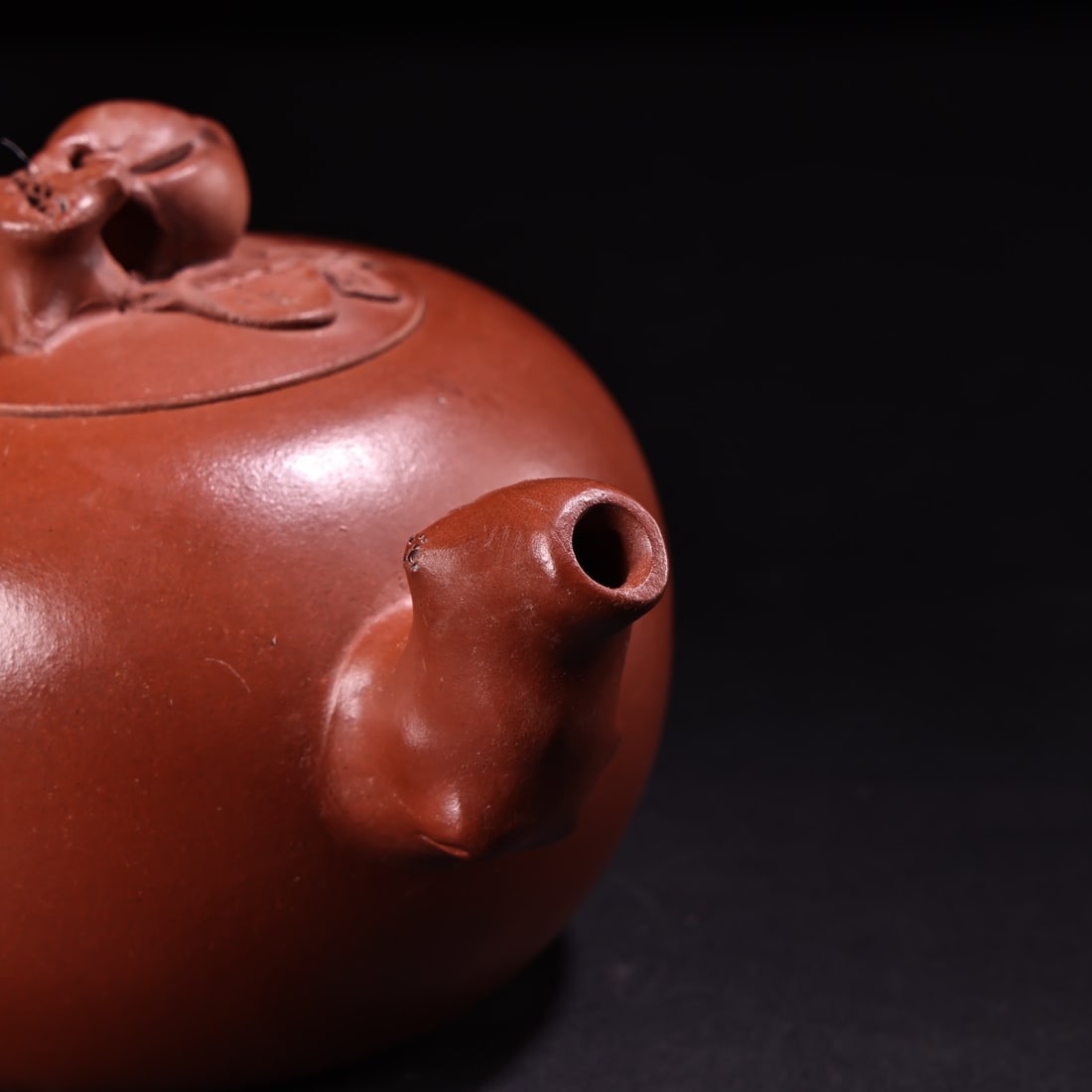 Chinese Yixing Zisha Clay Peach Teapot w Artist Signed - 10