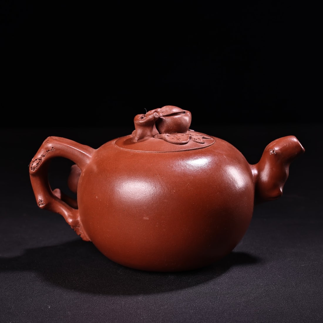 Chinese Yixing Zisha Clay Peach Teapot w Artist Signed - 3