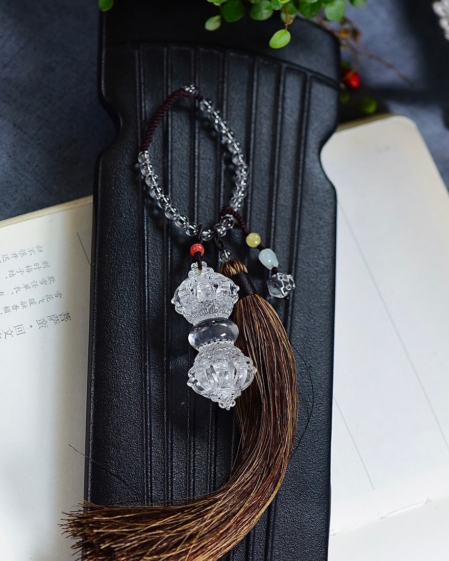 White Crystal Pestle Xiangmo Pendant: Title: White Crystal Pestle Xiangmo Pendant Origin: Chinese Date/Period: After2026 Materials: White Crystal Dimensions: 51x22(mm) 2.01x0.87(inches) Reserve: $188.00 Shipping: Domestic: Shipping rates