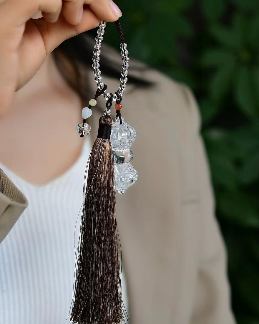 White Crystal Pestle Xiangmo Pendant - 2