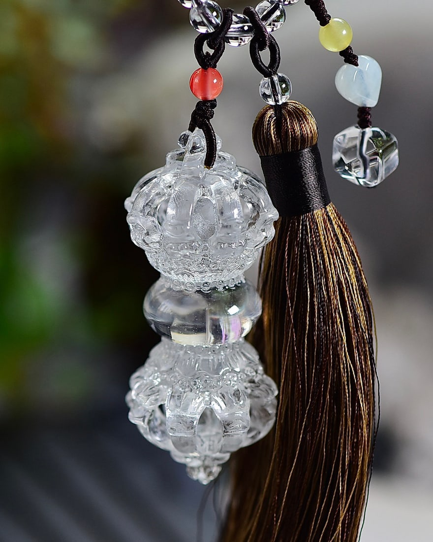 White Crystal Pestle Xiangmo Pendant - 4