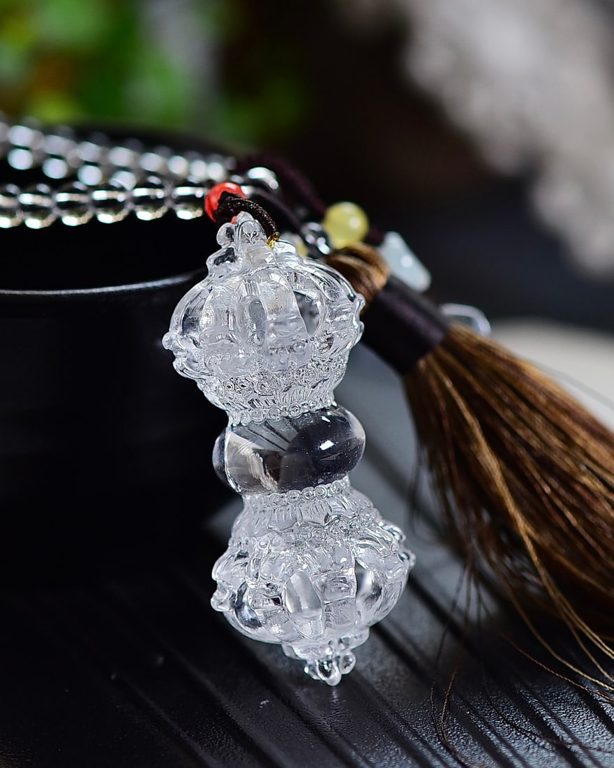White Crystal Pestle Xiangmo Pendant - 5