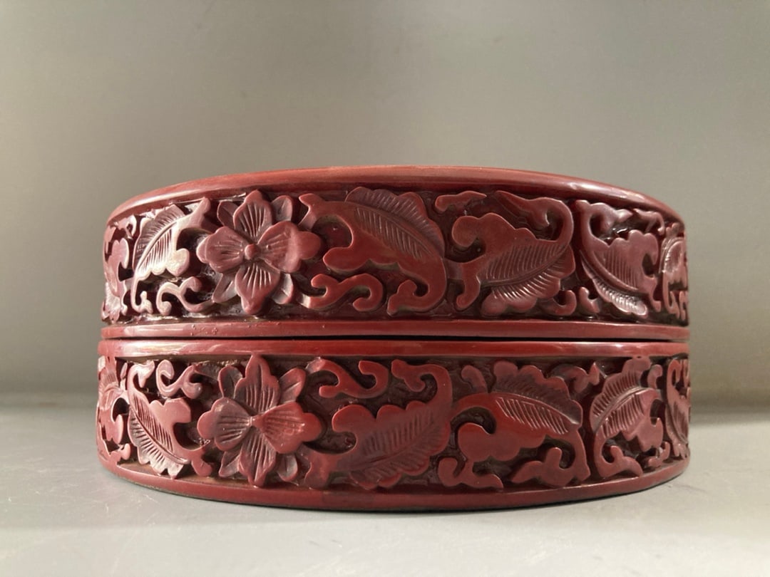 Old Red Lacquerware Jewelry Box - 3