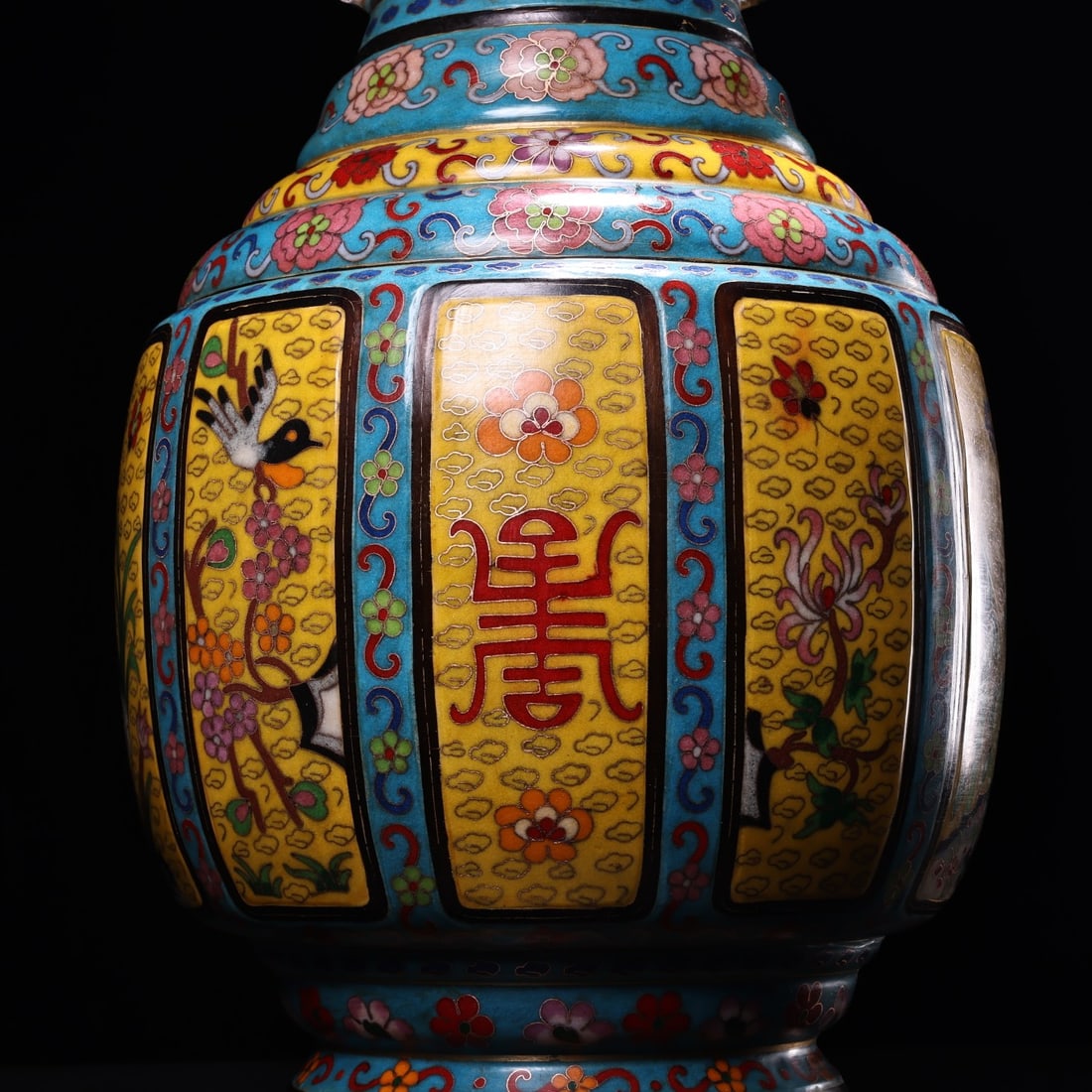 Vintage Bronze Cloisonne Vase - 5