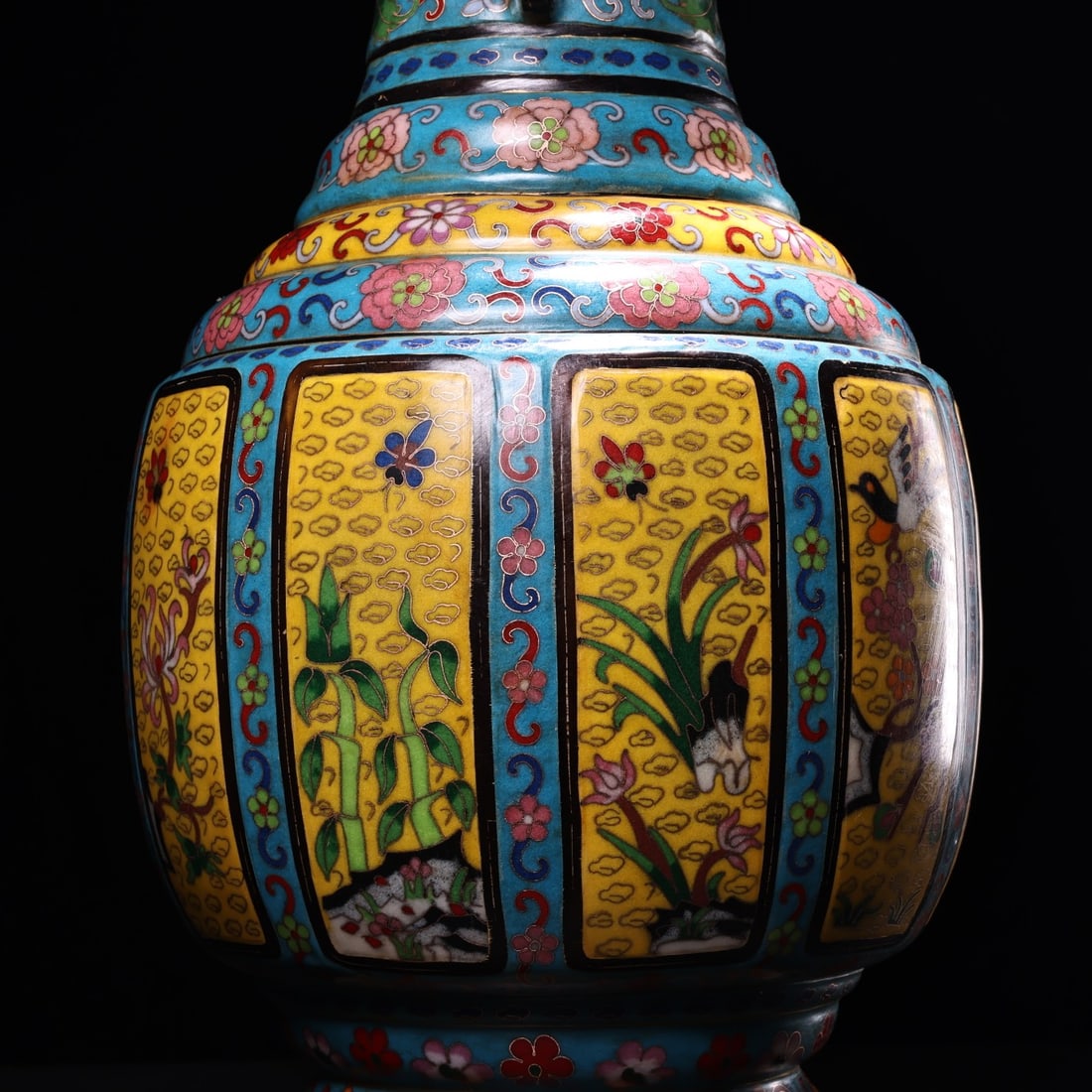 Vintage Bronze Cloisonne Vase - 6
