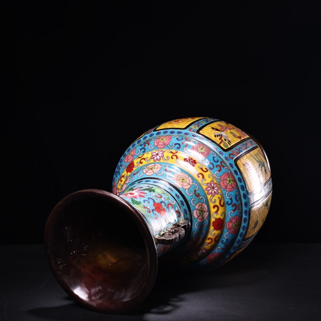 Vintage Bronze Cloisonne Vase - 8