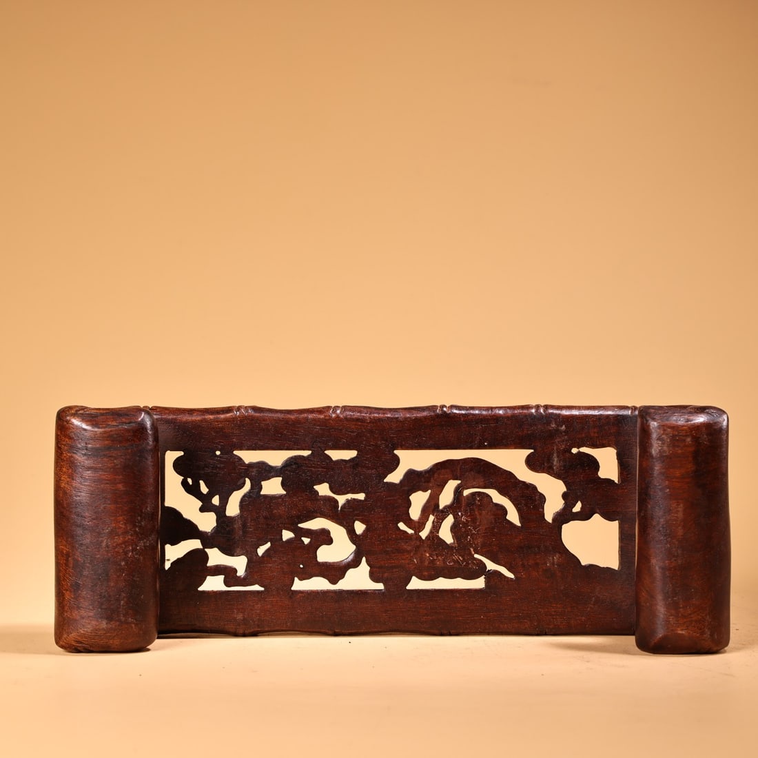 Openwork Wood Hand Carved Pine tree Writing Brush Shelf - 10