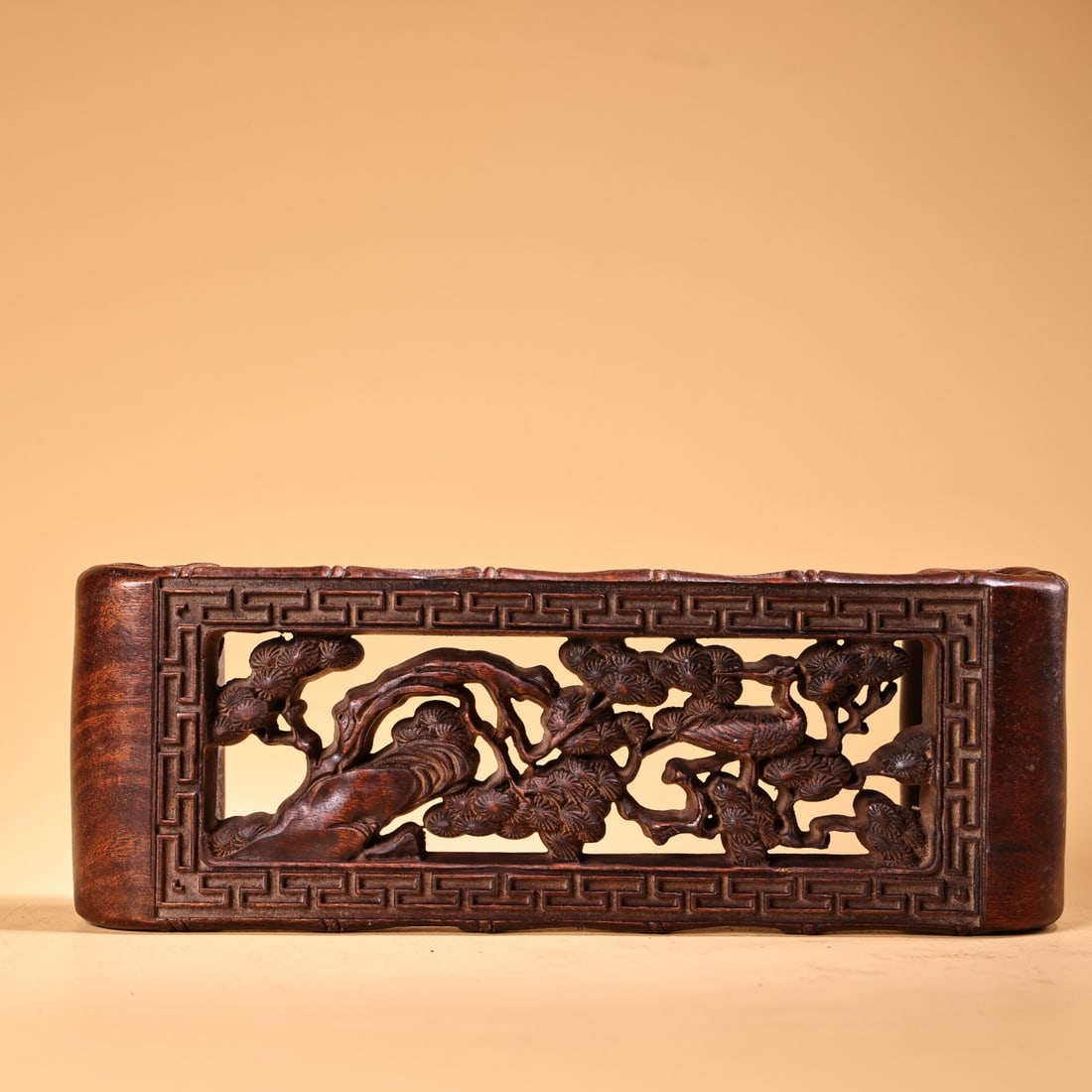 Openwork Wood Hand Carved Pine tree Writing Brush Shelf - 11