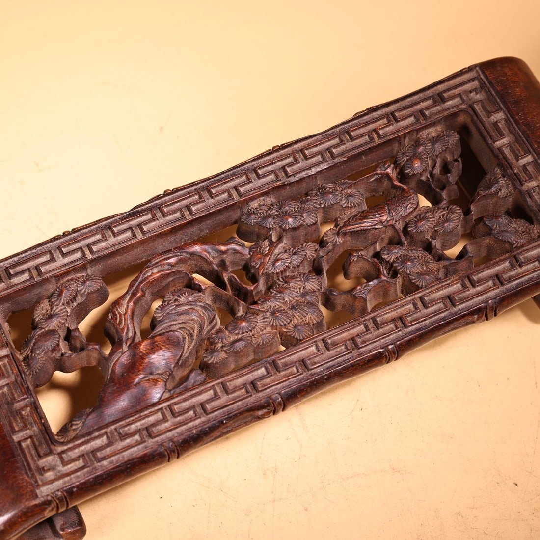 Openwork Wood Hand Carved Pine tree Writing Brush Shelf - 13