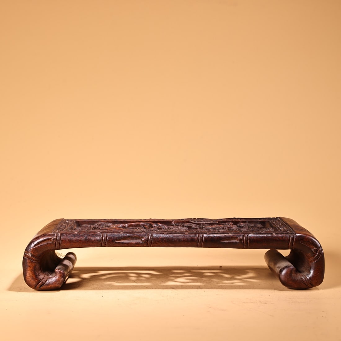 Openwork Wood Hand Carved Pine tree Writing Brush Shelf - 2