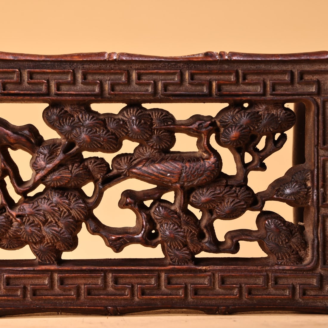 Openwork Wood Hand Carved Pine tree Writing Brush Shelf - 8