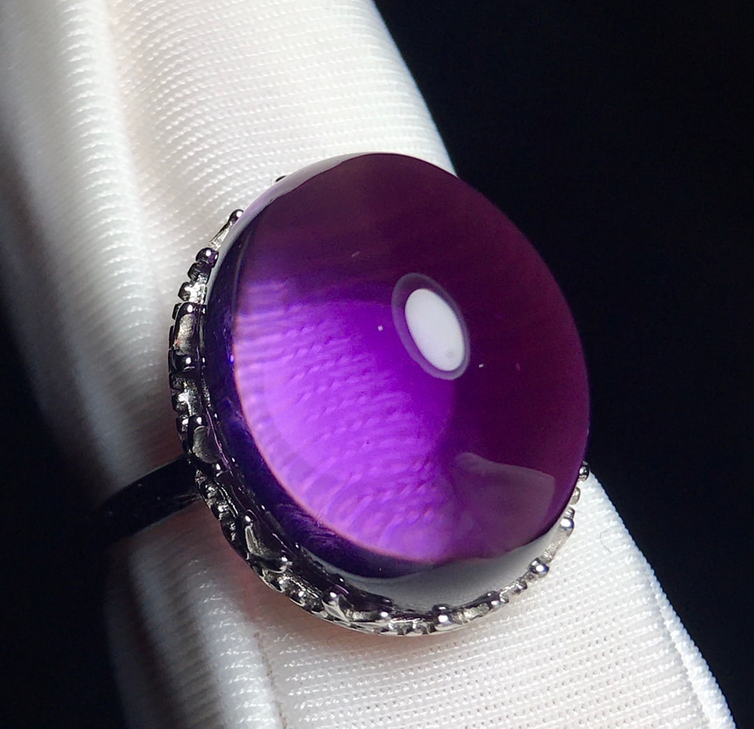 Silver Inlay Amethyst Ring - 2