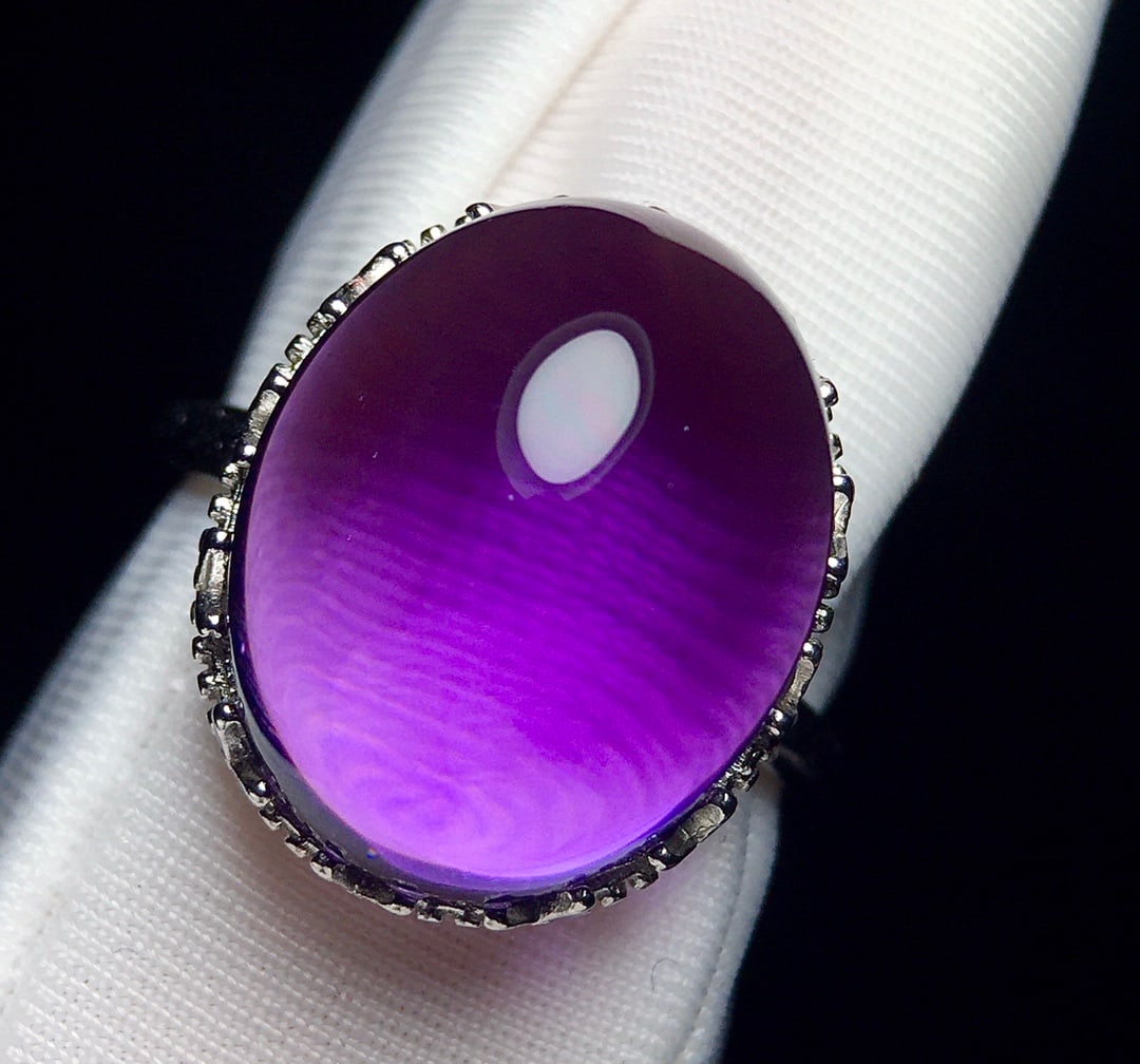 Silver Inlay Amethyst Ring - 3