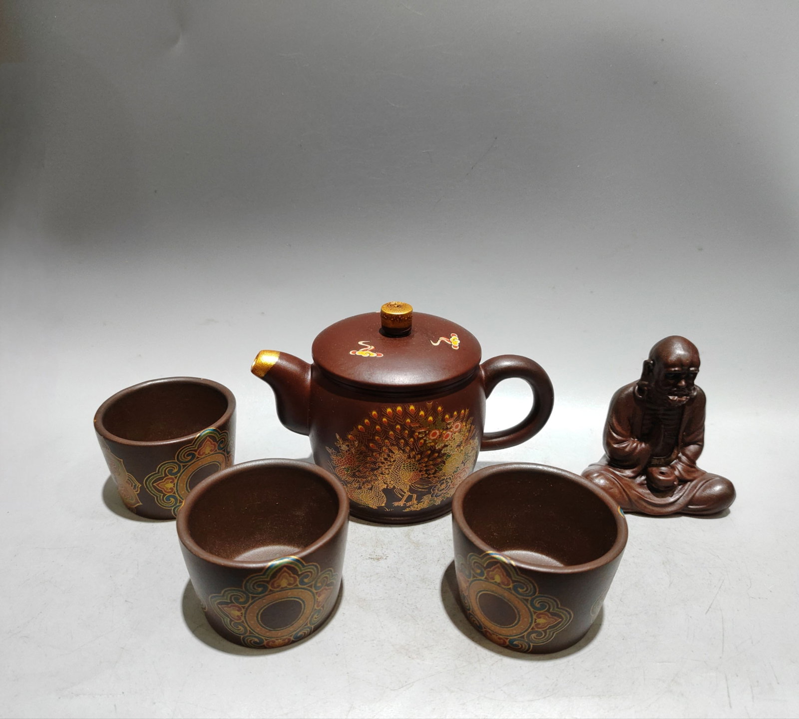 A Set Yixing Zisha Clay Teapot w Artist Signed (1 of 8)