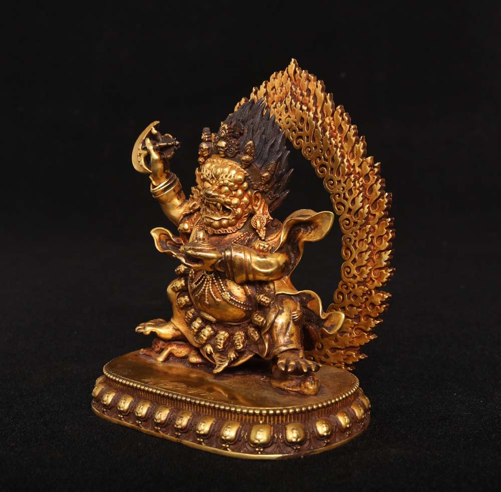 Vintage Gilt Gold Bronze Buddha Statue - 2