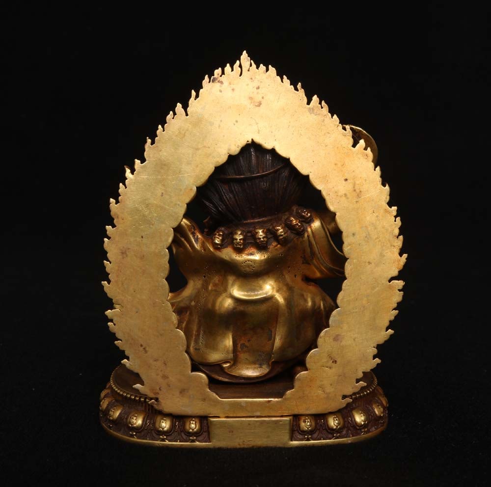 Vintage Gilt Gold Bronze Buddha Statue - 3