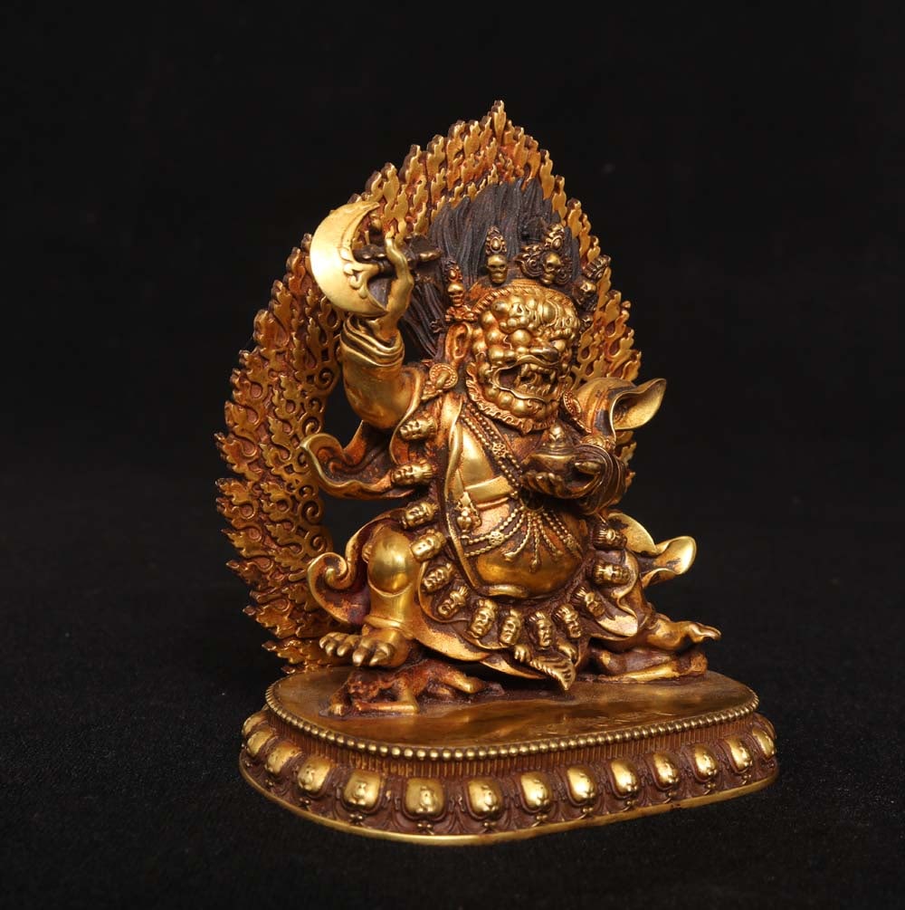 Vintage Gilt Gold Bronze Buddha Statue - 4