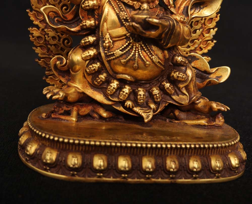 Vintage Gilt Gold Bronze Buddha Statue - 8